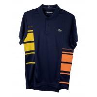 CAMISA LACOSTE POLO SPORT PIQUE - MARINHO/LARANJA/AMARELO